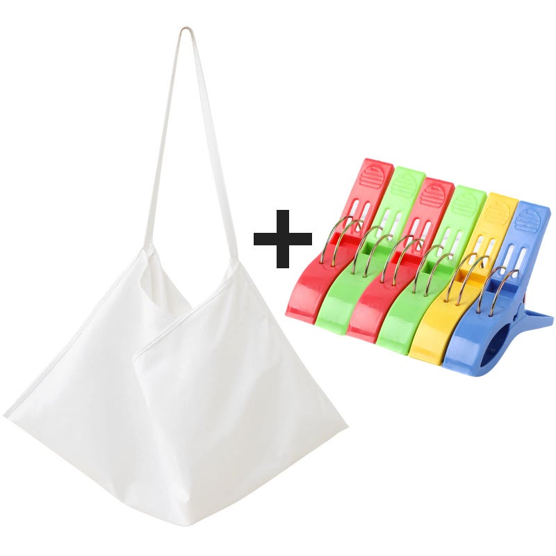 VOCOOL Beach Chair Cover Chaise Lounge Chair Towel Cover with Side Pockets  Lounge Chair Mate for Swimming Pool  Sun Lounger  Hotel  Vacation (White) - Image 2